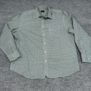Untuckit Shirt Mens 2XL Green Check Michael WF 100% Cotton Long Sleeve Button Up